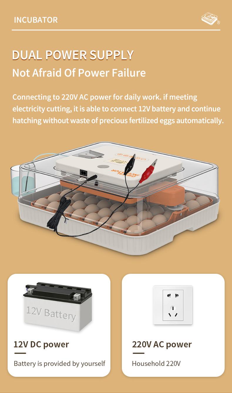 56 Egg Incubator for Hatching Eggs, Egg Incubators with Automatic Egg Turning, Temperature and Humidity Control, Egg Candler, Automatic Water Bottle Refill, Incubator for Chicken, Ducks, Goose