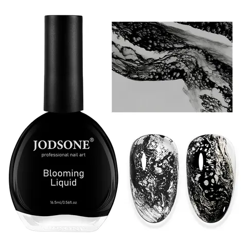JODSONE Ocean Wave Blooming Gel Nail Polish,16.5ml Wave Black Blooming Liquid for Spreading Effect Wave,High Fluidity Wave Textures for Ocean Wave Nail Art,DIY Nail Art Design,Use with Gel Polish