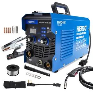 HERZO 140A MAG  Portable Welder MAG/MMA/LIFT TIG 3 in 1 Welding Machine IGBT Inverter Welding Machine