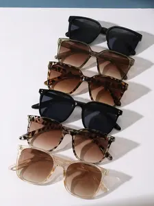 6 Pairs Fashionable Trendy Streetwear Sunglasses Set, Uv400 Protection, All-Season, Ideal for Daily Commute, Business Travel, Street Style Photography, Stylish Sunglasses