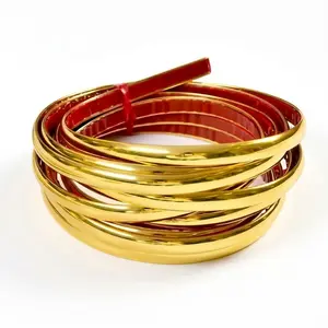 Yitape 3D Metal Texture Self-Adhesive Decorative Strip, Thick PVC Waterproof Wall Paper Trim, Mirror Finish Baseboard/ceiling Frame Sticker