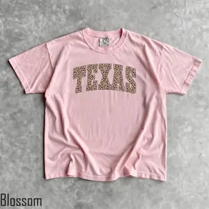 Comfort Colors Leopard Texas Shirt, Texas Shirt, Texas Sports Fan Gift, University Student Gift, College Shirt, Texas State