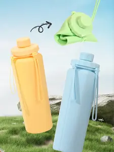 Includes shipping cost: Portable silicone sports water bottle, drop-resistant, heat-resistant, foldable, food-grade silicone cup