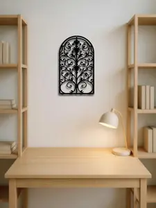 Vintage Ornate Metal Window Frame Wall Decor,Rustic Baroque Gothic Wall Art