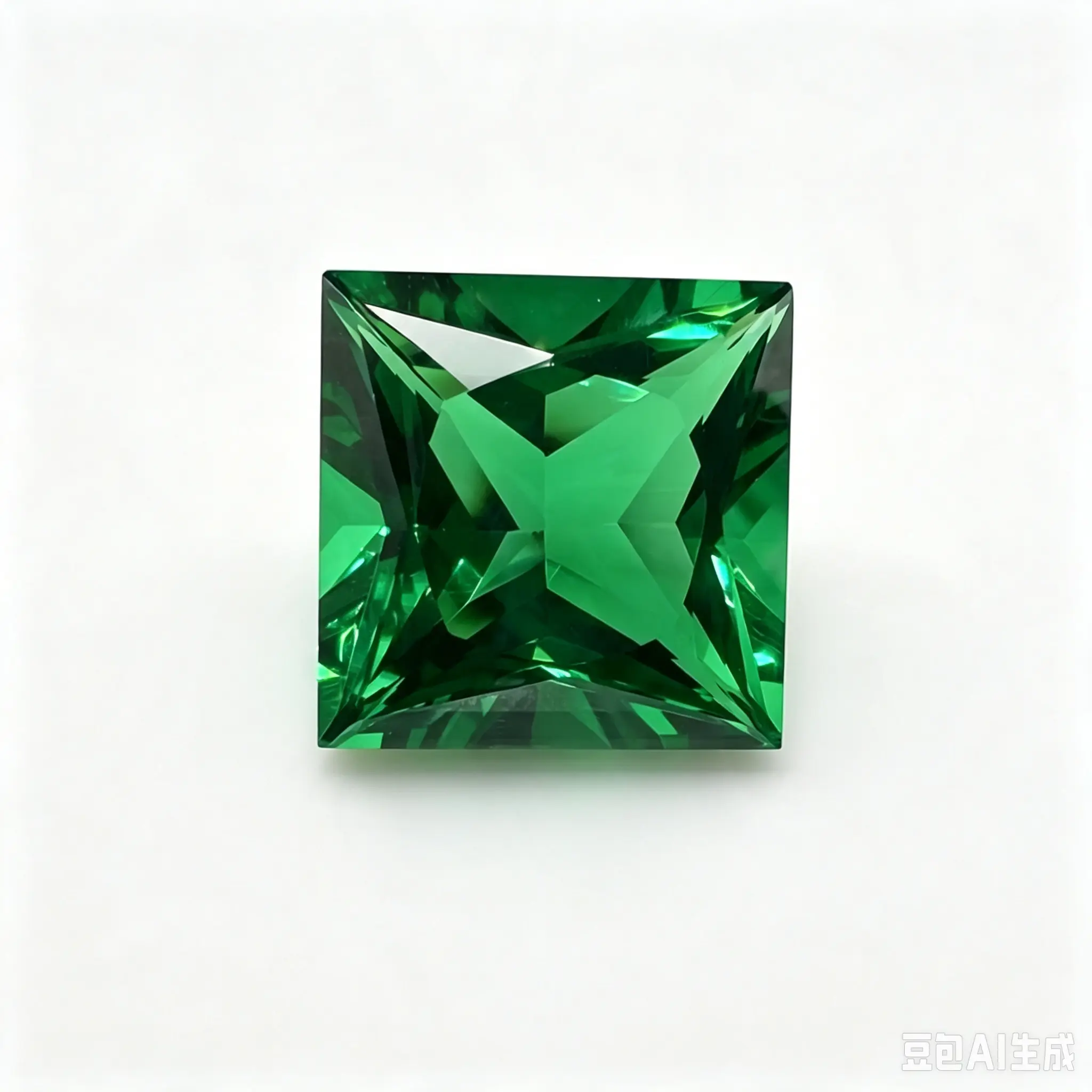 Lab-Grown Princess Cut Emerald With AGL Certificate