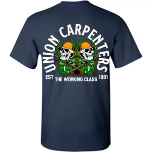 Union Carpenters Shirt The Working Class T-Shirt Carpenter Skull Graphic Tee Blue Collar Worker Shirt Mens Gift Construction Worker Union Pride Labor Day Tee