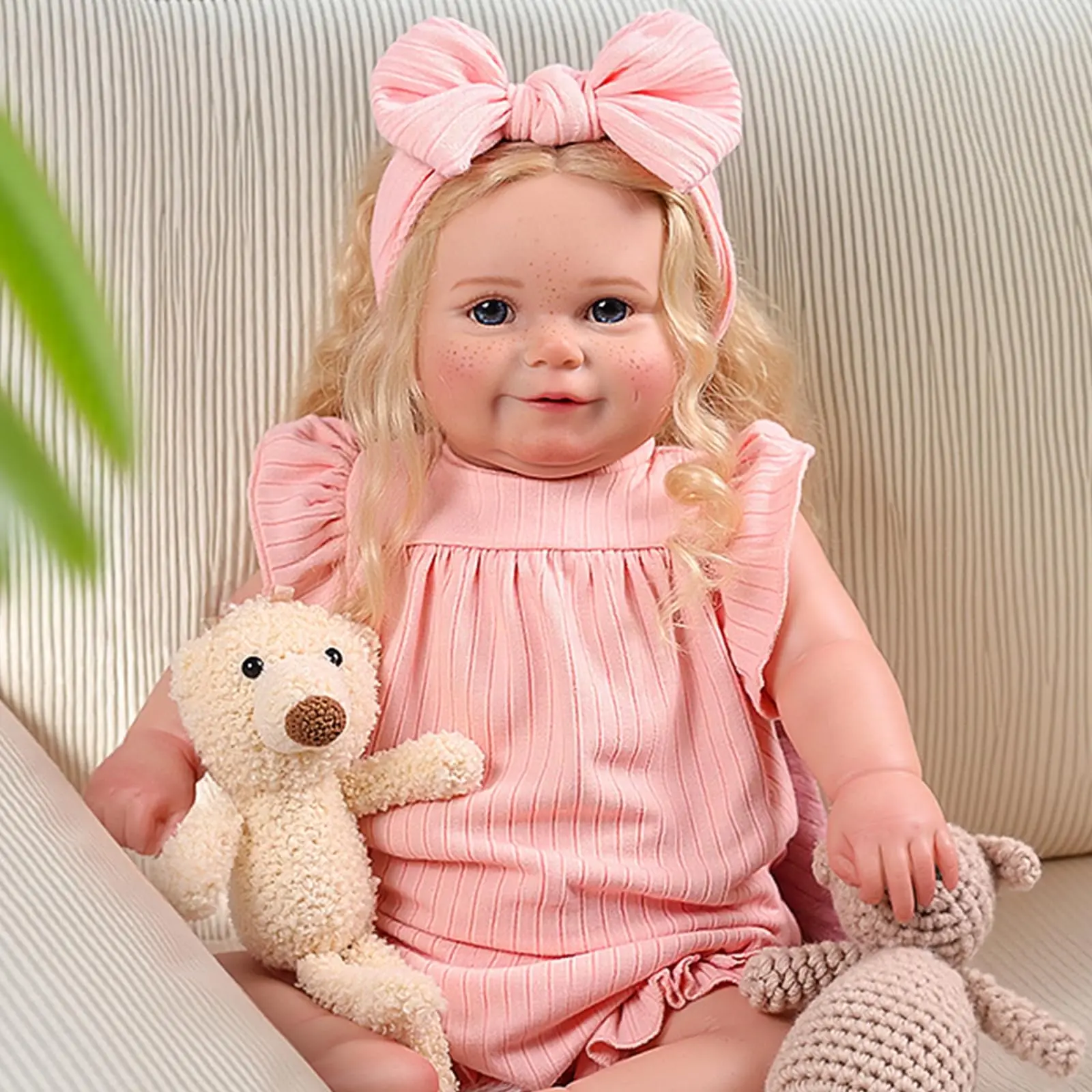 #Summervibes#DealsForYouDays BABESIDE Lifelike Reborn Baby Dolls 20Inch Fabric body+vinyl limbs Real Life Baby Dolls with Toy Accessories For kids Age 3+ Suitable gifts for Mother's Day Valentine's Day