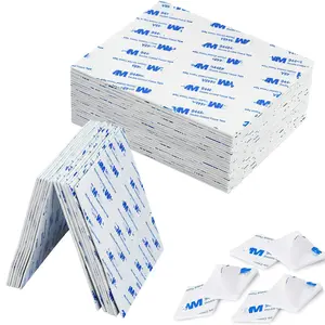 100PCS Double Sided Foam Tape, White Heavy Duty Mounting Tape Super-Sticky Foam Tape Thickness 2mm Extra Sticky Adhesive Tape, Waterproof for Walls Picture, Car, Home, Office