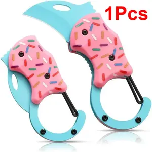 Unique Trendy Donut-Style Pocket Knife – Ultra-Portable Folding Utility Cutter, Cool Folding Knife Box, Mini Edc Tool, Versatile Tool, Portable Handheld, Perfect Gift for Men & Women, Portable Hand Tools, Cool Knives