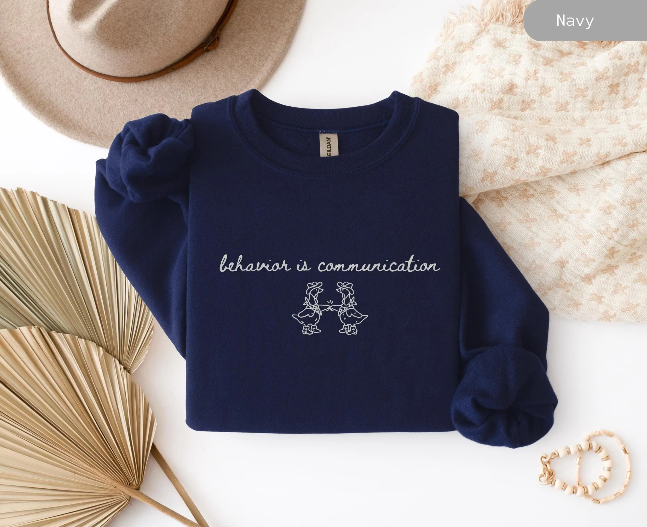Behavior Is Communication T-Shirt, Sweatshirt - Silly Goose BCBA RBT Gift, ABA Therapist Crewneck, Special Ed Teacher Sweater, Graduation