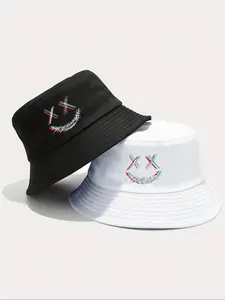 Unisex Smiling Face Expression Pattern Solar Bucket Hat, Casual Outdoor Sun Protection Cap for Men & Women, Fashion Accessories for Daily Wear