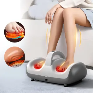 Shiatsu Foot Massager Machine with Soothing Heat, Deep Kneading Therapy foot massagers, Air Compression, Improve Blood Circulation and Foot Wellness,Relax for Home or Office Use(Black+Orange)