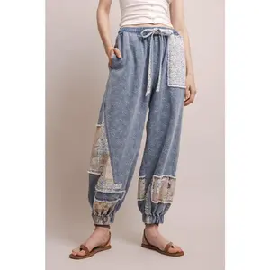 Boho Denim Patchwork Jogger