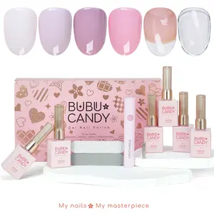 Exclusive to cecypatry 6PC 15ml Kit Luxury Solid Gel Nail Polish Gift Set: Understated Luxury Complete with Base & Top Coat, HEMA & TPO Free Formula for Home & Professional Use,Quick-Drying DIY Nails Nail Art, Liquid Gel Nails, Manicure Kit,Spring Nails