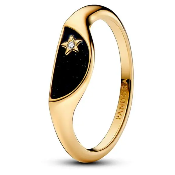 Pandora Pandora ME Halved Enamel Signet Ring 14k gold plating 163325C01-56