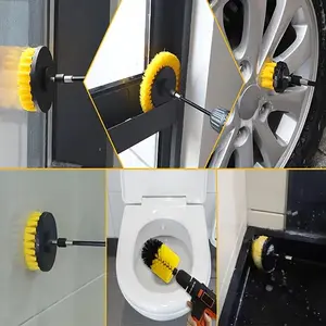 7pcs Drill Brush Attachment Set, Power Scrubber Cleaning Brushes, All Purpose Drill Brush with Extension, Ideal for Grout, Bathroom, Kitchen, Car