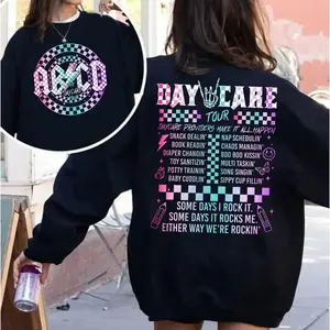 Retro Daycare Tour 2 Sided Sweatshirt T-Shirt, Daycare Shirt Staff Shirt, Childcare Provider, Cute Daycare Worker Gift, Funny Teacher Shirt