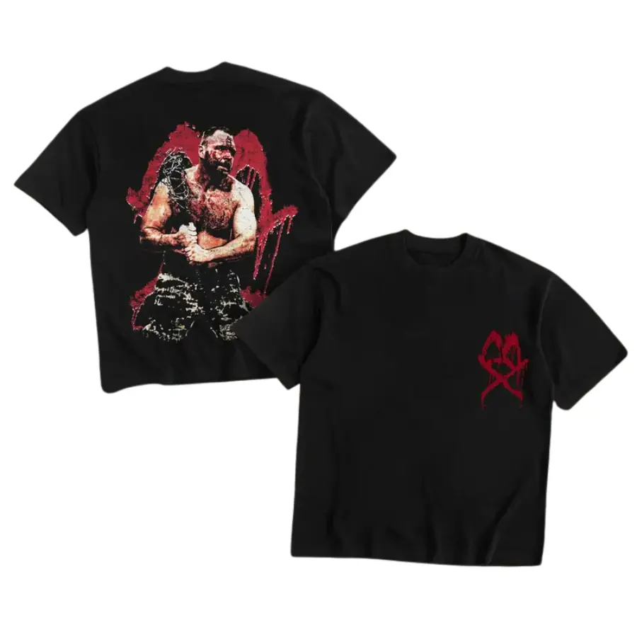 Jon Moxley AEW Shirt, Dean Ambrose WWE Tshirt Wrestling Fan Apparel Menswear, 100% Cotton Tee