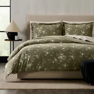 Jeremiah Brent Home 3pc California King Floral 'Palacio' Cotton Duvet Set Green