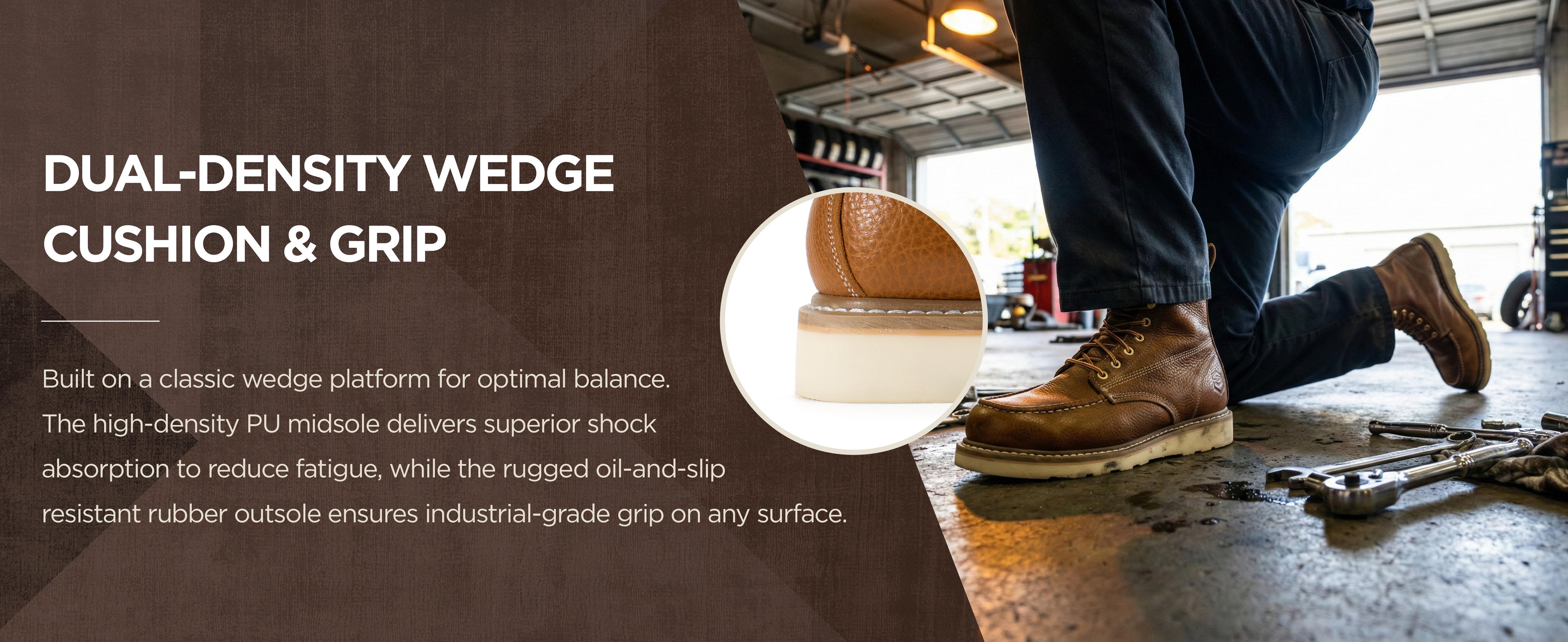 SUREWAY 8in Wedge Moc Soft/Steel Toe Work Boots for Men,Premium Full-Grain Leather,GoodyearWelt,Safety Work Boots/Shoes,Comfort Insole,Oil/Slip Resistant,GoodyearWelt,EH Rated Industrial Construction