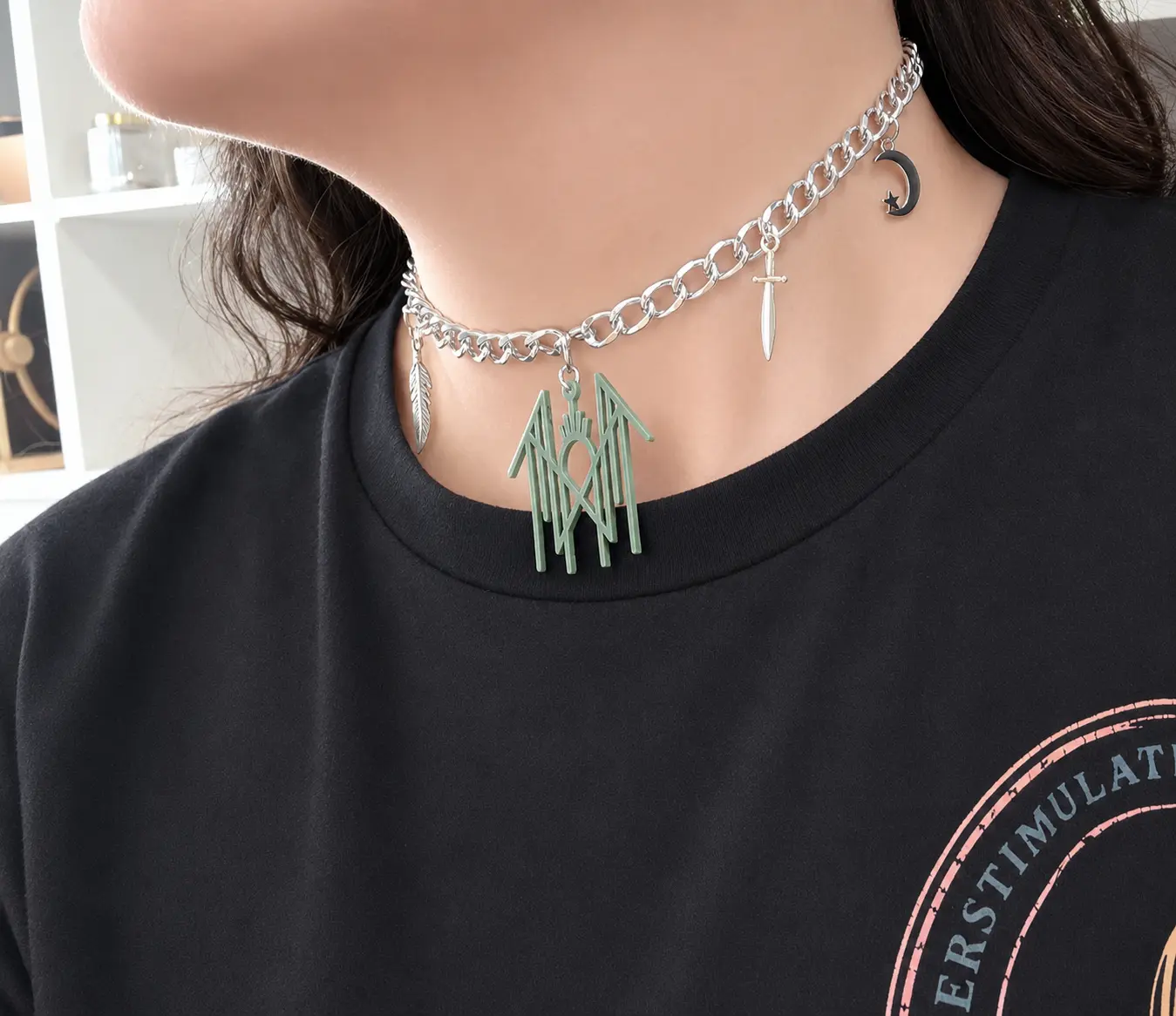 Sleep Token Inspired Choker Necklace Handmade Alt Goth Fashion Accessories