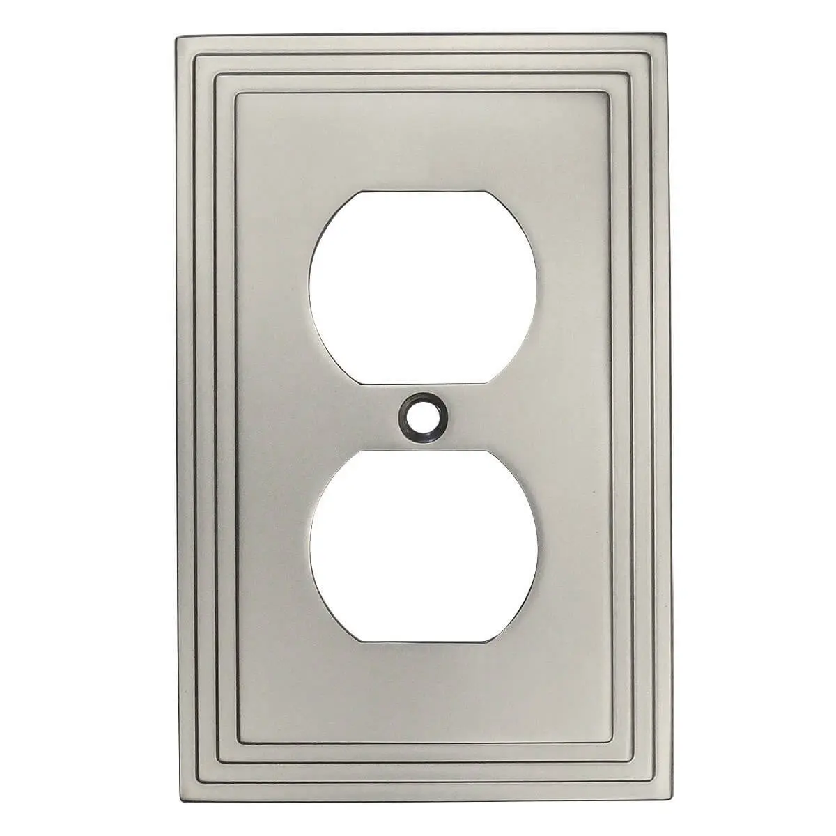 Cosmas 25026-SN Satin Nickel Single Duplex Outlet Wall Plate