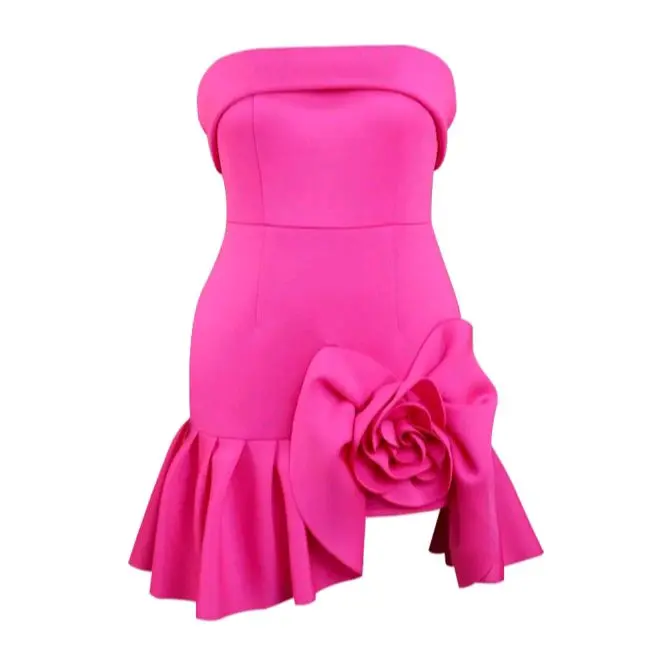 Sassy Slick "Miss Charm" Pink Dress with Ruffled Skirt and Bow Detail