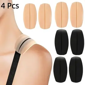 Silicone Bra Strap Pads Set of 4, Anti-Slip Comfortable Shoulder Cushions, Ideal for Sports & Daily Use, Smooth Soft Texture