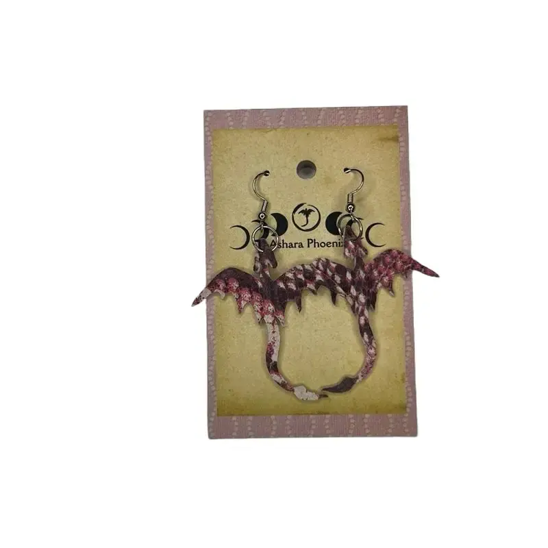 Roselight Scales Pink Dragon Earring singles Roselight Scales Pink Dragon Earring singles