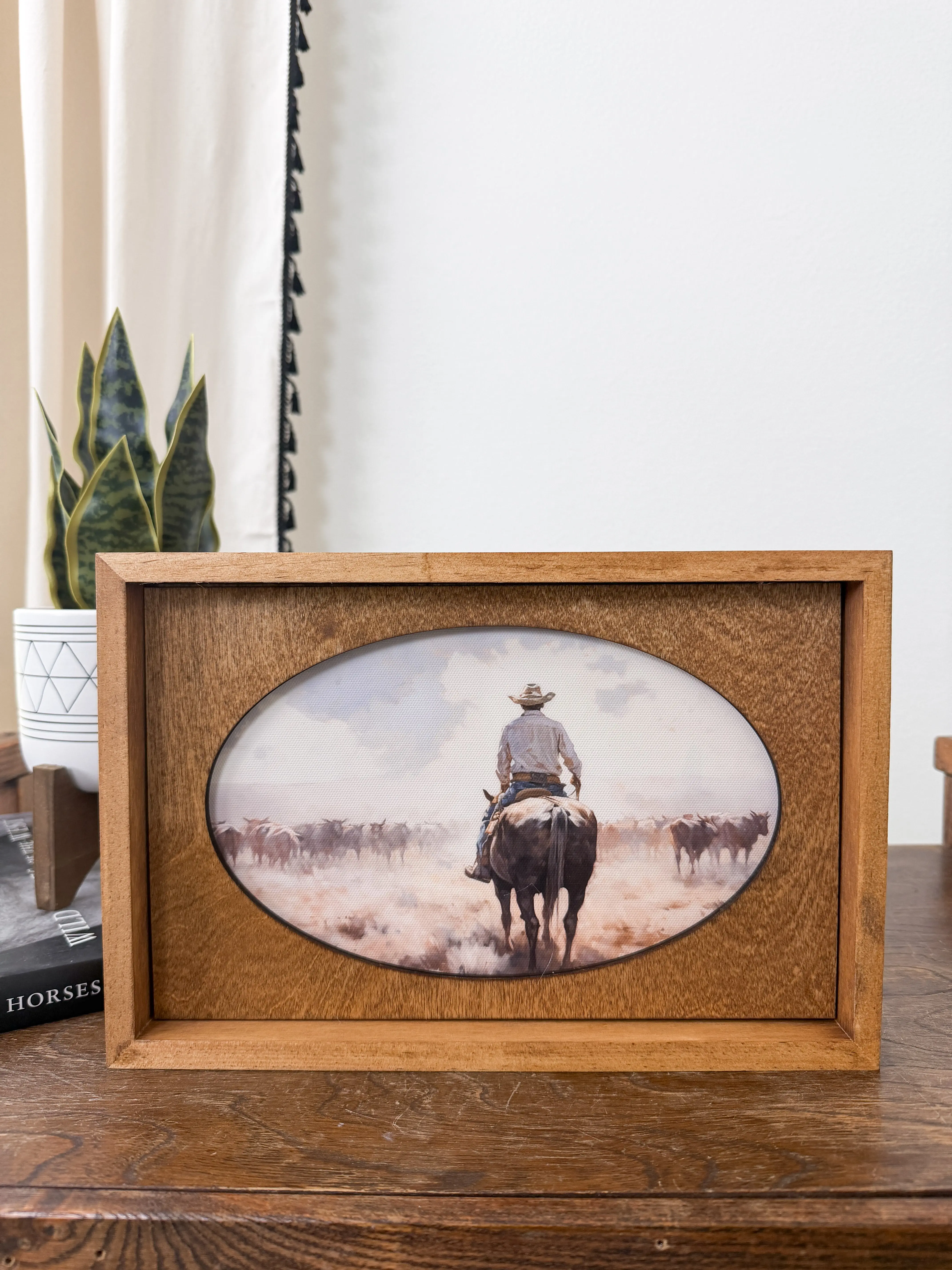 Cattle Drive Box Framed Art