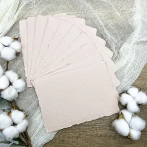 Blush Pink Handmade Cotton Paper (Set of 10)