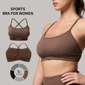 SHAFITS Women's Crisscross Back Sports Bra | Viral Gym Girl Must-Have | Butter Soft Yoga Crop Top, Mid Support & High Compression, Removable Pads, Breathable Workout Activewear for Cardio & Weight Training