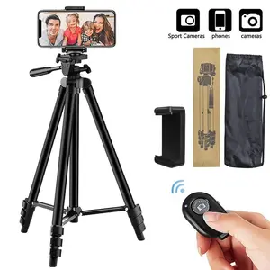 Lustra Shop Lightweight Aluminium Tripod Stand with Bluetooth Remote for Xiaomi Huawei DSLR Cameras Portable & Durable Universal Photography Holder
