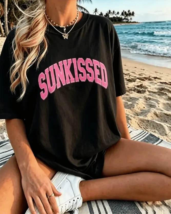 Sunkissed T-Shirt: Oversized Beach Boho Tee