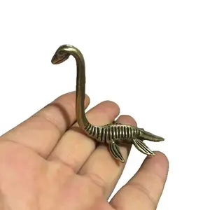Vintage Loch Ness Monster Desktop Decoration,Antique Brass Statue, Non-Electric Mythical Creature Figurine, Home Office Gift, Decorative