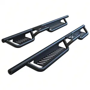 Garvee Running Boards Compatible With 2007-2018  JK 4 Door, 6" Two-Stair Off-Road Heavy-Duty Side Steps, Black Powder Coated  Bars For Easy Cab & Roof Access