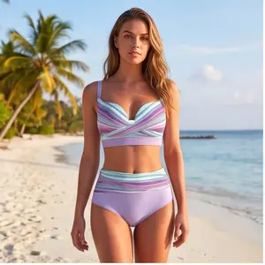 Women Two Piece Bikini High Cut Swimsuit Triangle Bathing Suit Sexy Bikini Set