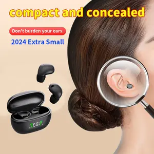 Ultra-Mini Sleep Earphones, Ultra-Small Lightweight Wireless Headphones with LED Display, Comfortable Mic Earbuds for Sleeping and Travel