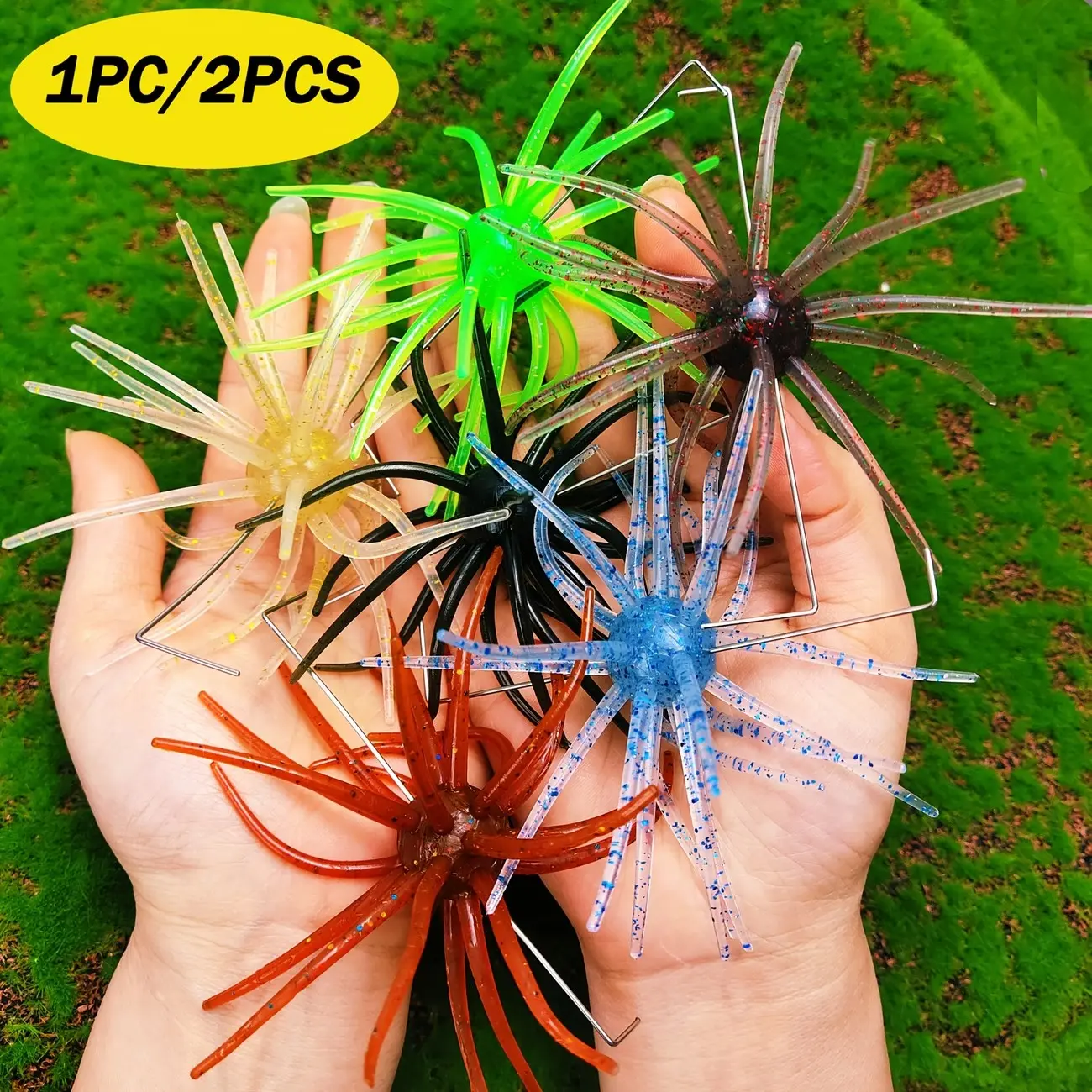 Sea Urchin Soft Bait, Artificial Fishing Lure, Multiple Color Options, Durable & Stretchy Design, Enhanced Swim Action, Ideal for Fishing Lures, Flashy Swimmer Lure, Fishing Gear