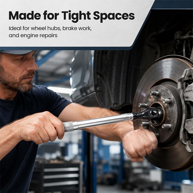 1/2" Offset Extension Steel Wrench, Automotive Mechanic Tools for Mechanics, Compatible with Impact Drivers & Ratchets, 3-in-1 Extender for Engine Bays Tight Spaces, Offset Extension Wrench, Wrenches