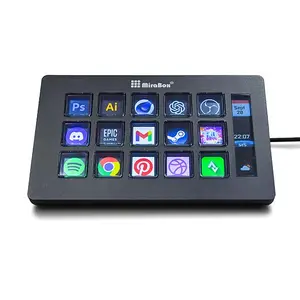 Quality Affordable MiraBox Stream Dock Stream Deck 15-Key LCD Macro Pad with Customizable Shortcut Buttons for OBS Twitch Youtube Compatible with Mac Windows Setup Essentials for Gamers Streamers Content Creators