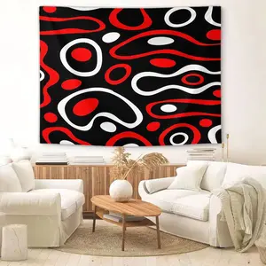 Abstract Geometric Single-Sided Printed Pattern Tapestry, Lightweight Wall Decoration Fabric, Suitable For Bedroom, Apartment, Party Decoration