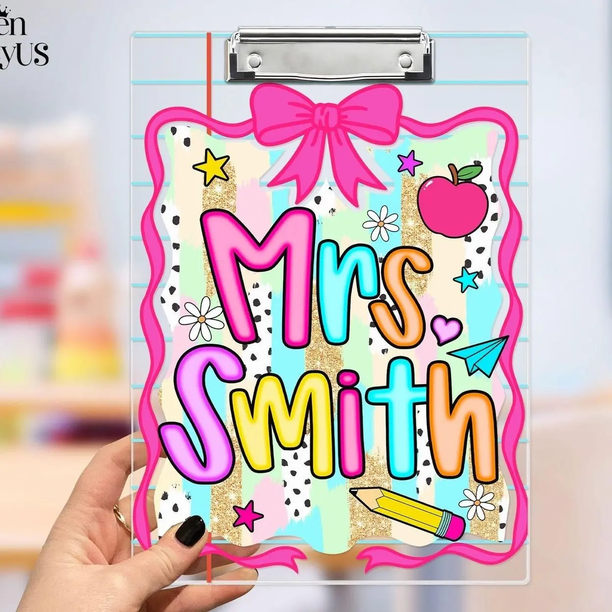Personalized Teacher Clipboard, Back to School Gift, Teacher Appreciation, Custom Teacher Acrylic Clipboard