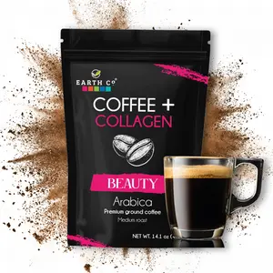 Functional Beauty: Collagen and Biotin - Great for Skin rejuvenation and hair / nails grow 14.1 oz Earth Co Coffee