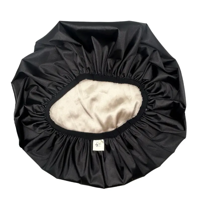Shower Cap for Women Reusable Waterproof,Satin Lined Bath Cap with Soft Elastic Band,Large Washable Hair Caps for Shower