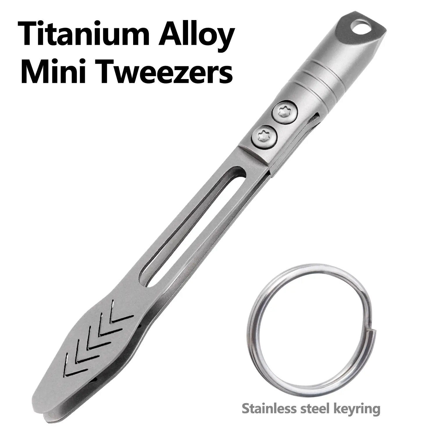 Mini Titanium Alloy Tweezers Keychain, Portable Outdoor Edc Tool, Compact Design for Daily Use, Lightweight and Durable Accessory