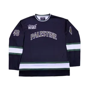 Palestine Black Oversized Hockey Jersey