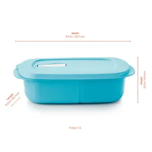 Tupperware Crystal Wave Plus Reheatable Food Storage Containers - Round Divided Microwave Dish with Leakproof Lid & Heat-Resistant Material - Perfect for Travel & Office