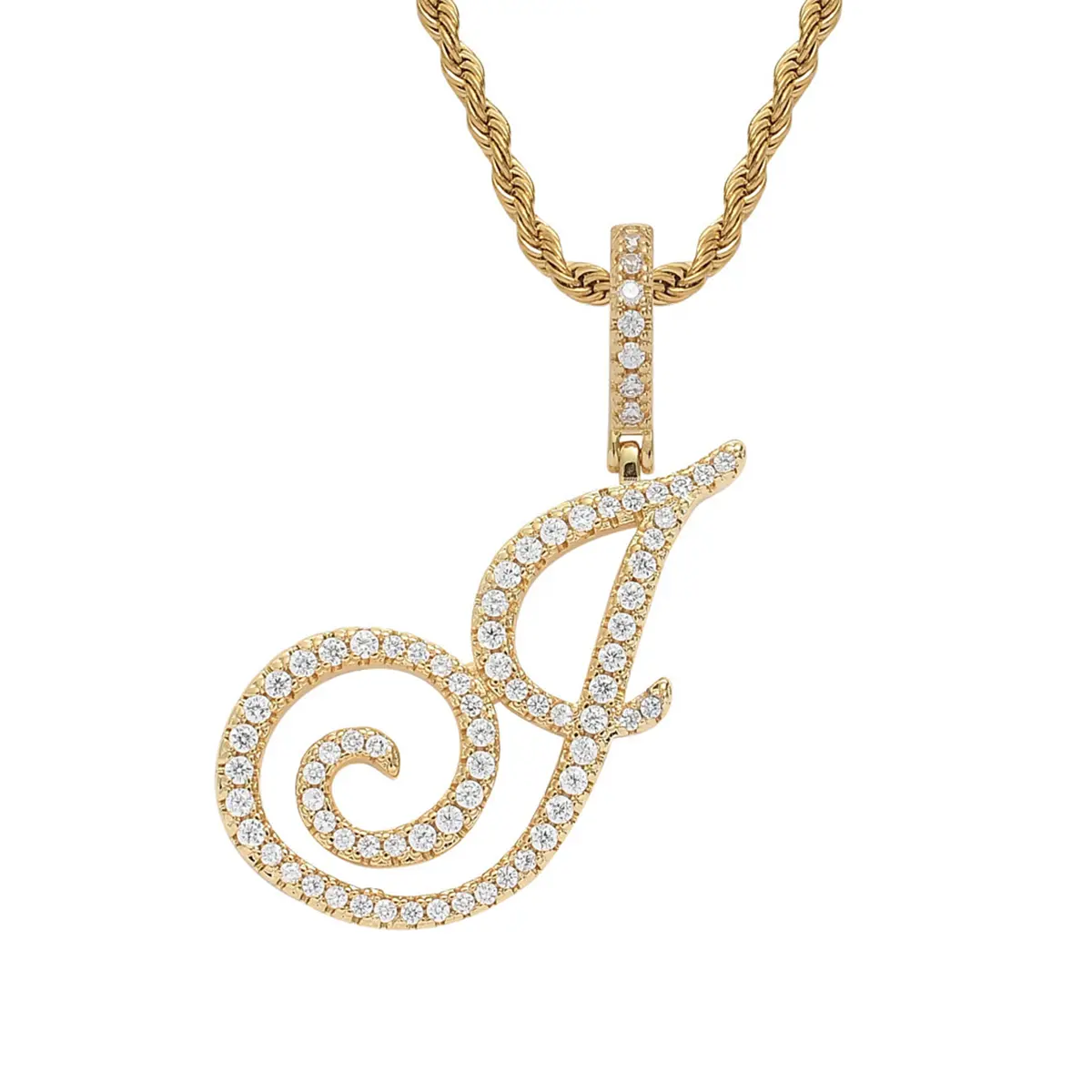 Ladies' letter necklace, personalized first letter twisted chain necklace, suitable for both men and women, can be used as a gift necklace