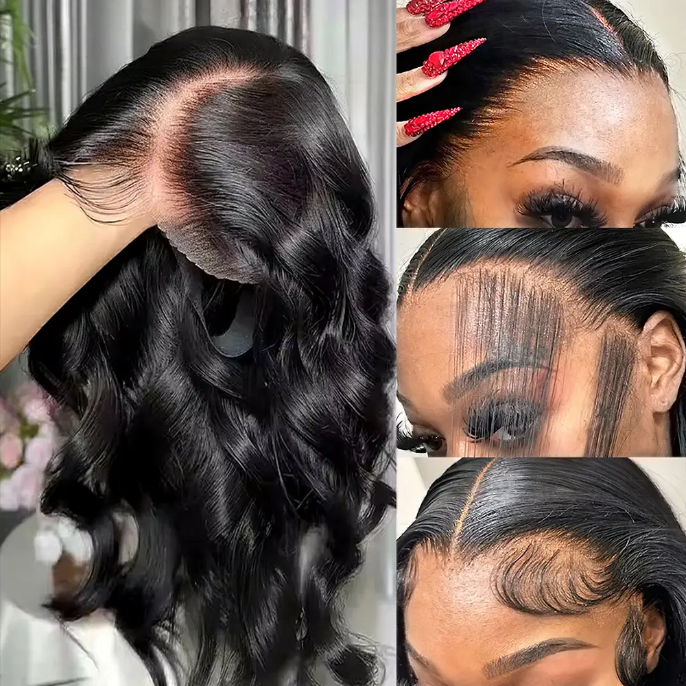 Body Wave 13x6 HD Lace Frontal Wig 100% Human Hair Glueless Ready Wear Go Wig Pre plucked Natural Hairline 7x5 Tranparent HD Lace Closure Wig Beginner Friendly Wig